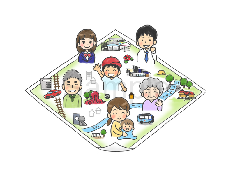 街　イラスト　住みやすい街