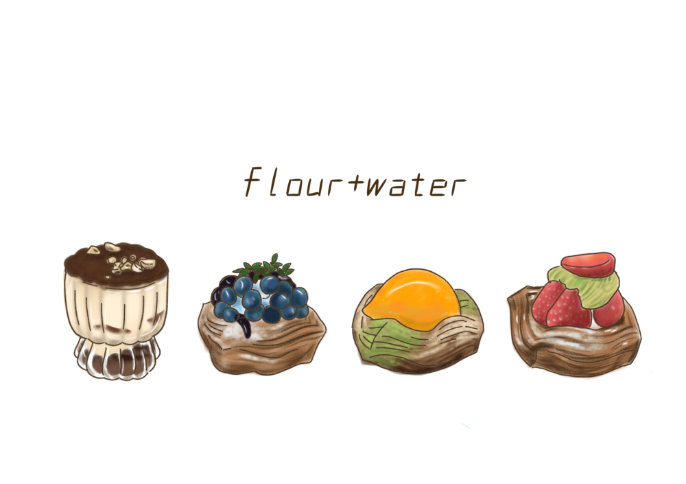 イラスト　ケーキ　ペイストリー